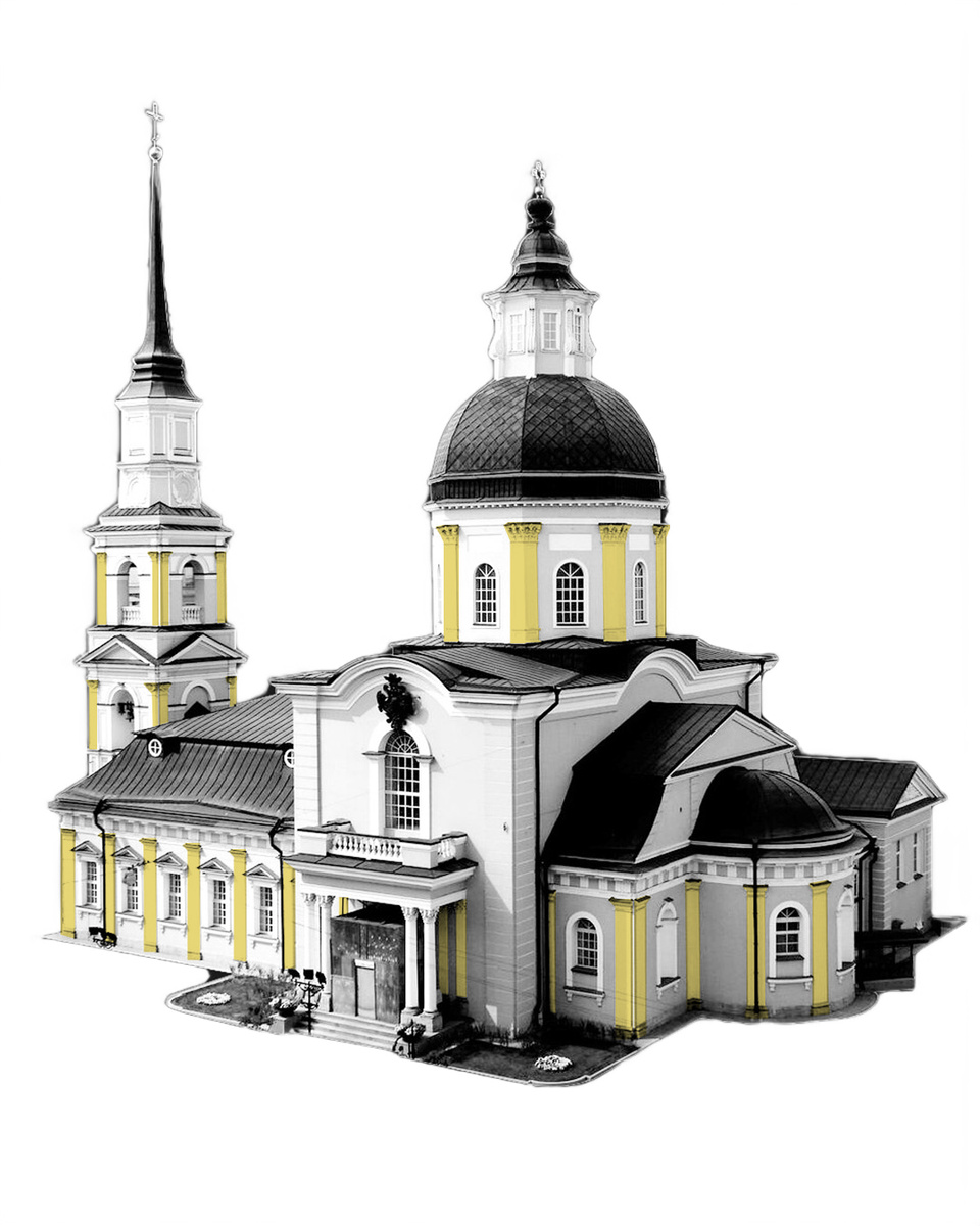 Пилястры церкви Симеона и Анны в Санкт-Петербурге.
