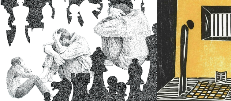 Иллюстрации к "Шахматной новелле" Стефана Цвейга. Источник: behance.net и frpedia.com