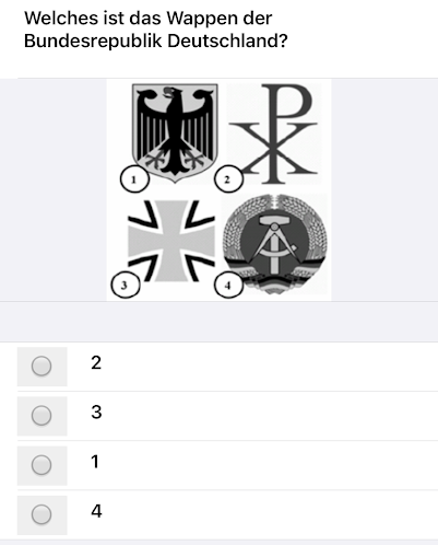 Примеры вопросов: Где изображен герб Германии?