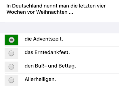 В Германии последние 4 недели перед Рождеством называются - Время адвента, День благодарения, День покаяния и молитв, День всех святых
