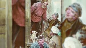 ИЛЛЮСТРАЦИЯ К РАССКАЗУ ИВАНА ТУРГЕНЕВА «МУМУ». ГЕРАСИМ И ДВОРОВЫЕ. 1978. ОКГ «ОБРАЗ»