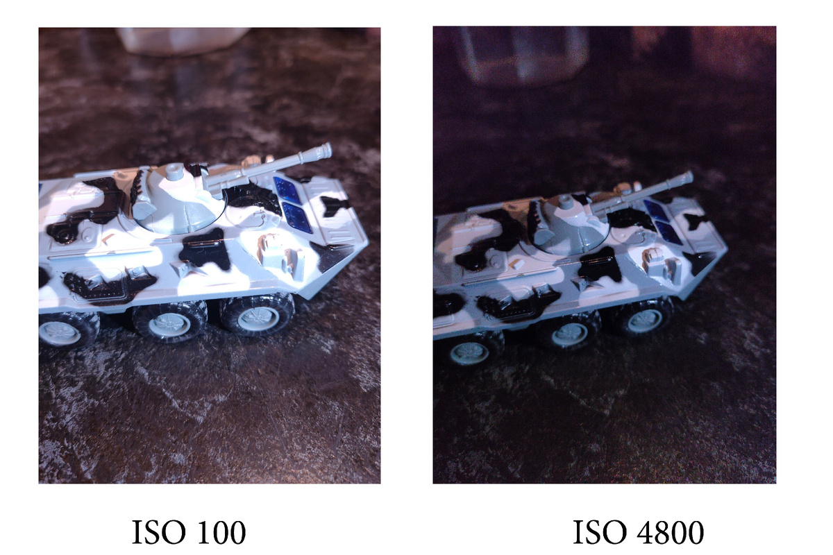 Обратите внимание на шум на темном участке при значения 4800.