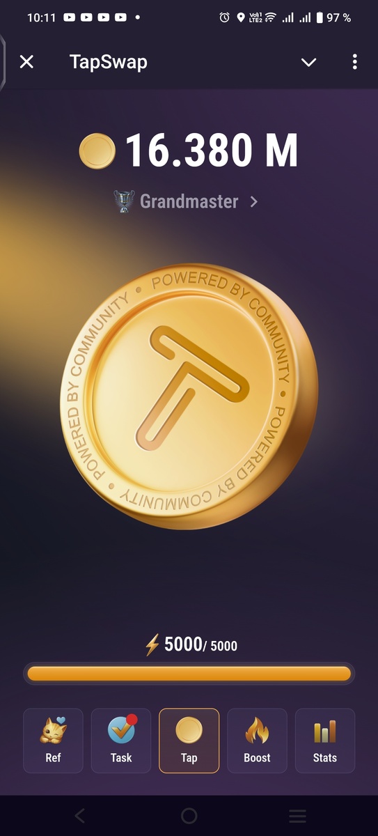 Основной экран ТапСвап в Телеграмм, игровой процесс добычи монет