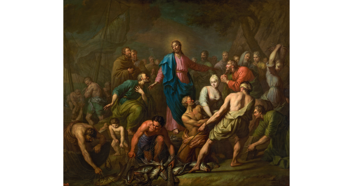 Лосенко А. П. 1737, Глухов, Черниговская губ. – 1773, Санкт-Петербург
Чудесный улов рыбы
1762 Холст, масло. 159,5 х 194