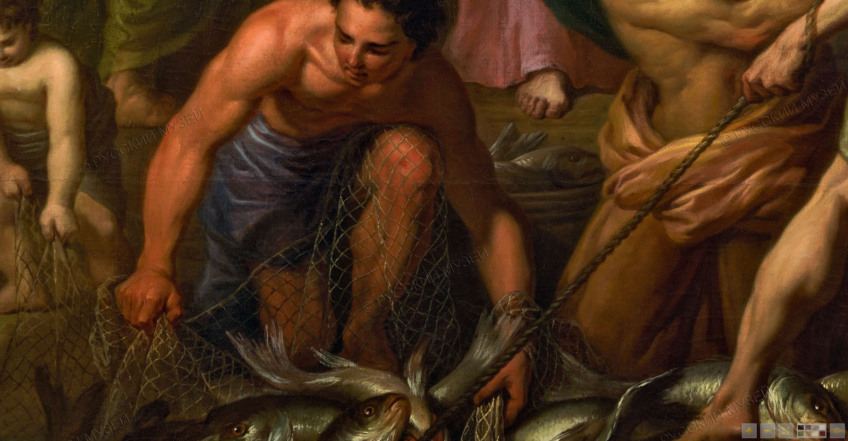 Лосенко А. П. 1737, Глухов, Черниговская губ. – 1773, Санкт-Петербург
Чудесный улов рыбы / фрагмент
