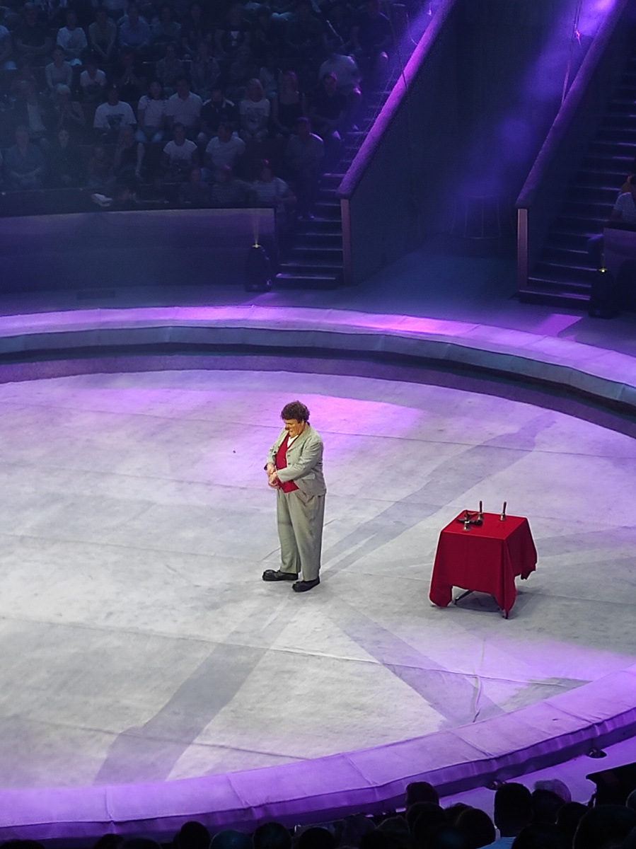 Дэвид во время исполнения своего номера. Фото сделано автором. 