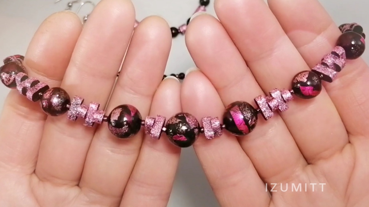 Бусины из холодного фарфора под мурано