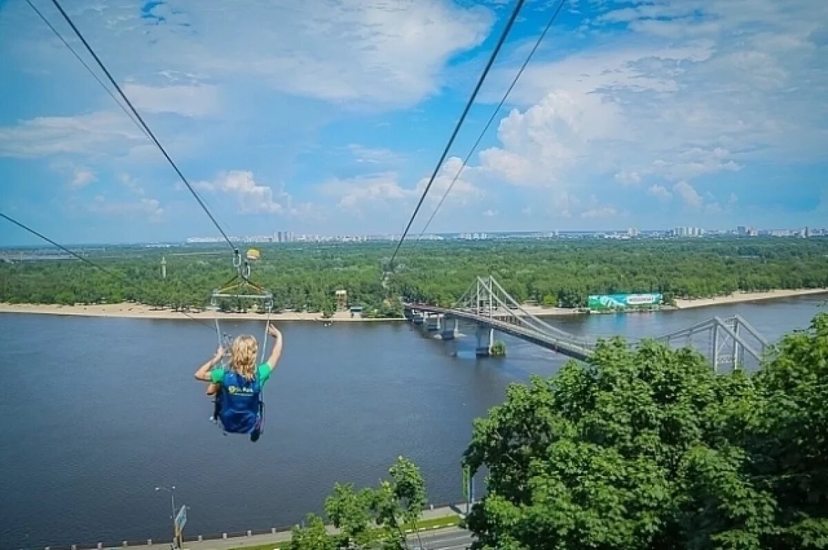    Троллей в Киеве над Днепром.