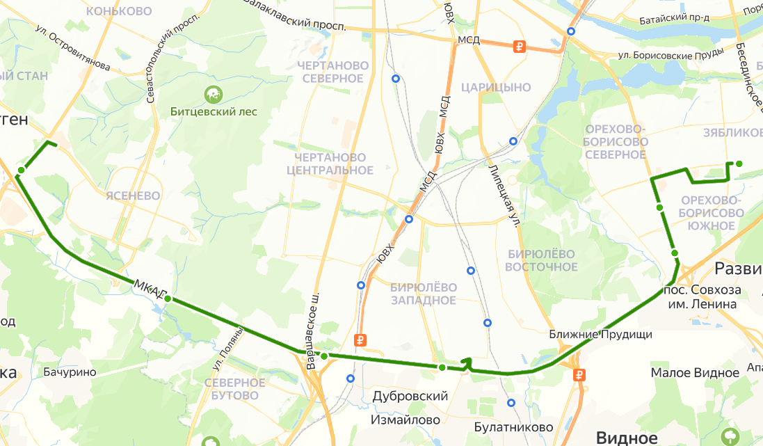 Маршрут 837. Источник: Яндекс Карты.