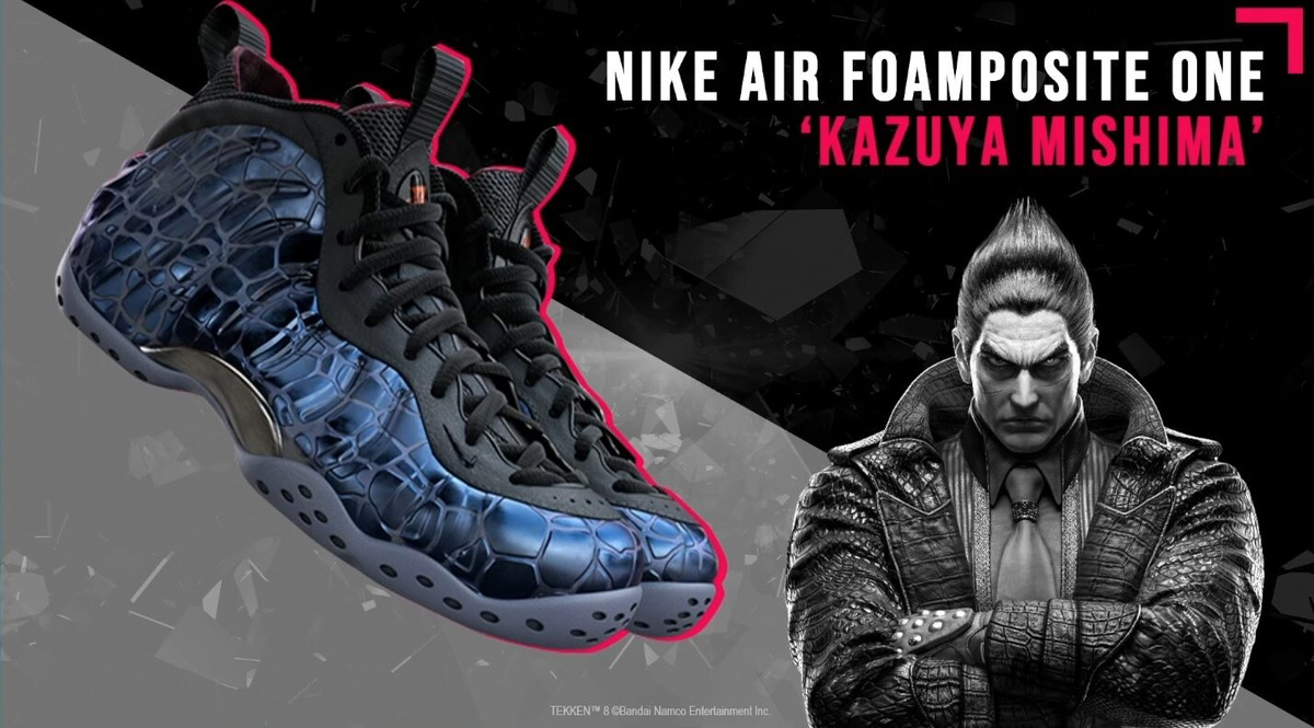 TEKKEN 8 x Nike Air Foamposite One “Jin Kazama” Color: Photon Dust/Metallic Dark Grey-Off Noir
Артикул - HF6367-001