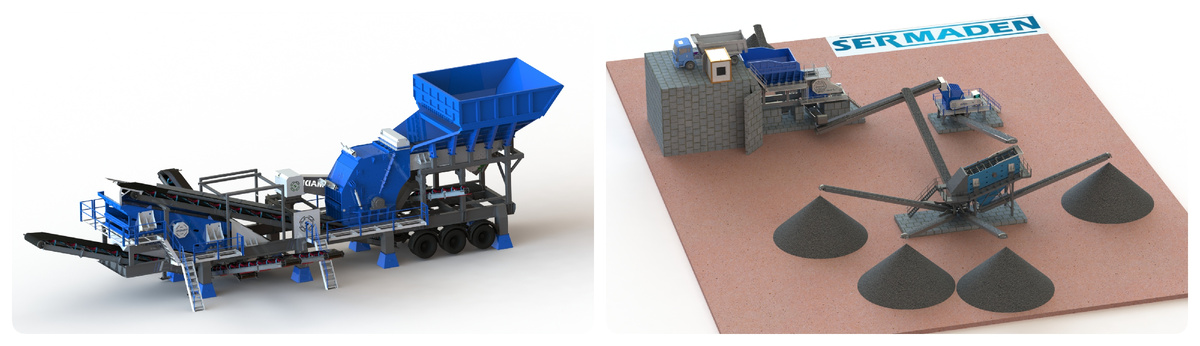 Мобильный дробильно-сортировочный комплекс  и   Стационарный дробильно-сортировочный комплекс Ser Maden (Ser Mining™)