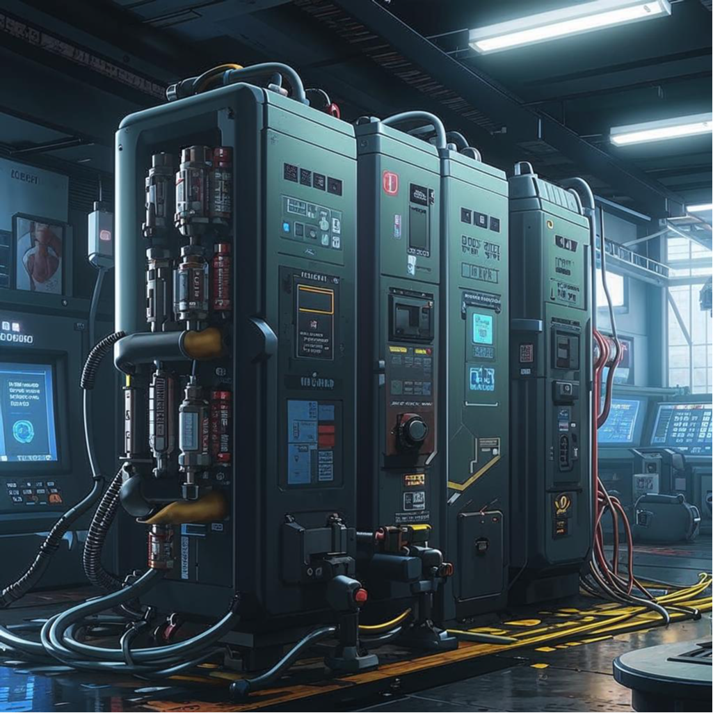 Иллюстрация системы умного энергоснабжения, где показаны устройства, управляющие потреблением электроэнергии и воды