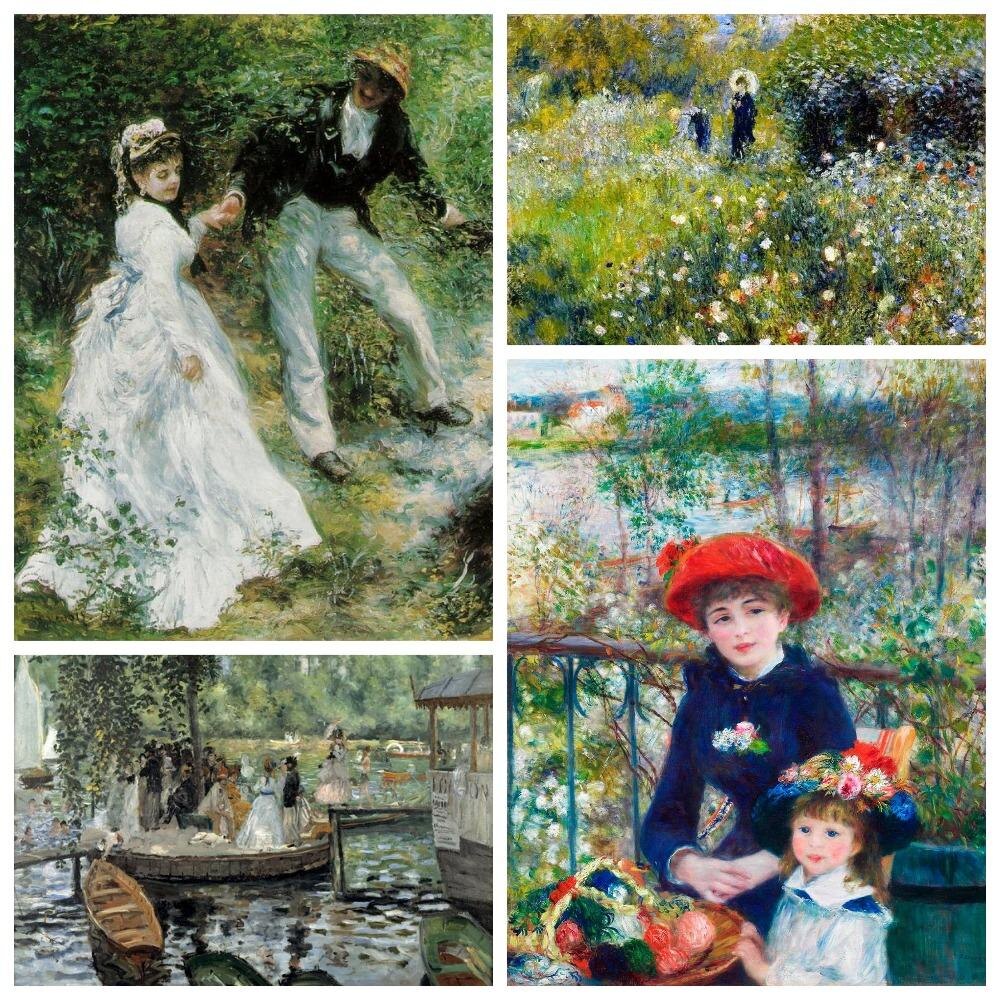    Прогулка (1870) / Женщина с зонтиком в саду (1875) / Лягушатник (1869) / На террасе (1881)