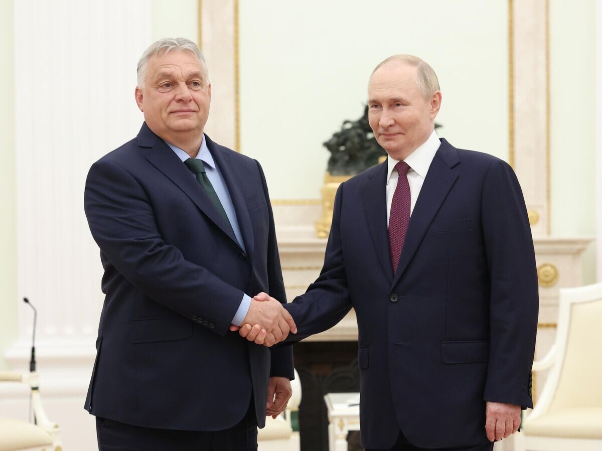    Президент РФ Владимир Путин и премьер-министр Венгрии Виктор Орбан© РИА Новости . POOL/Валерий Шарифулин