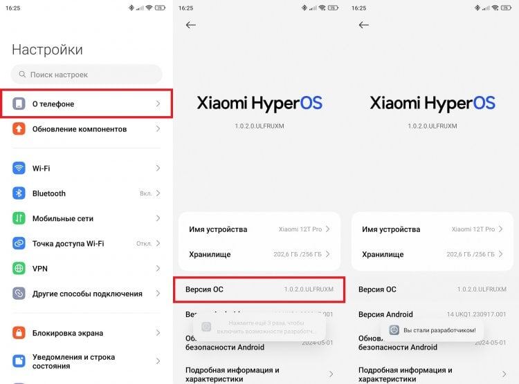     Жмите, пока не появится сообщение «Вы стали разработчиком»