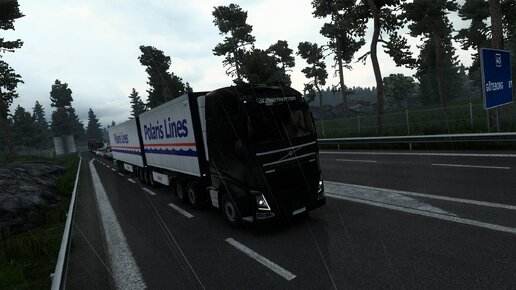 Euro Truck Simulator 2 едем из Швеции в Норвегию 1030 км. Получение 25 уровня - инструктор)))