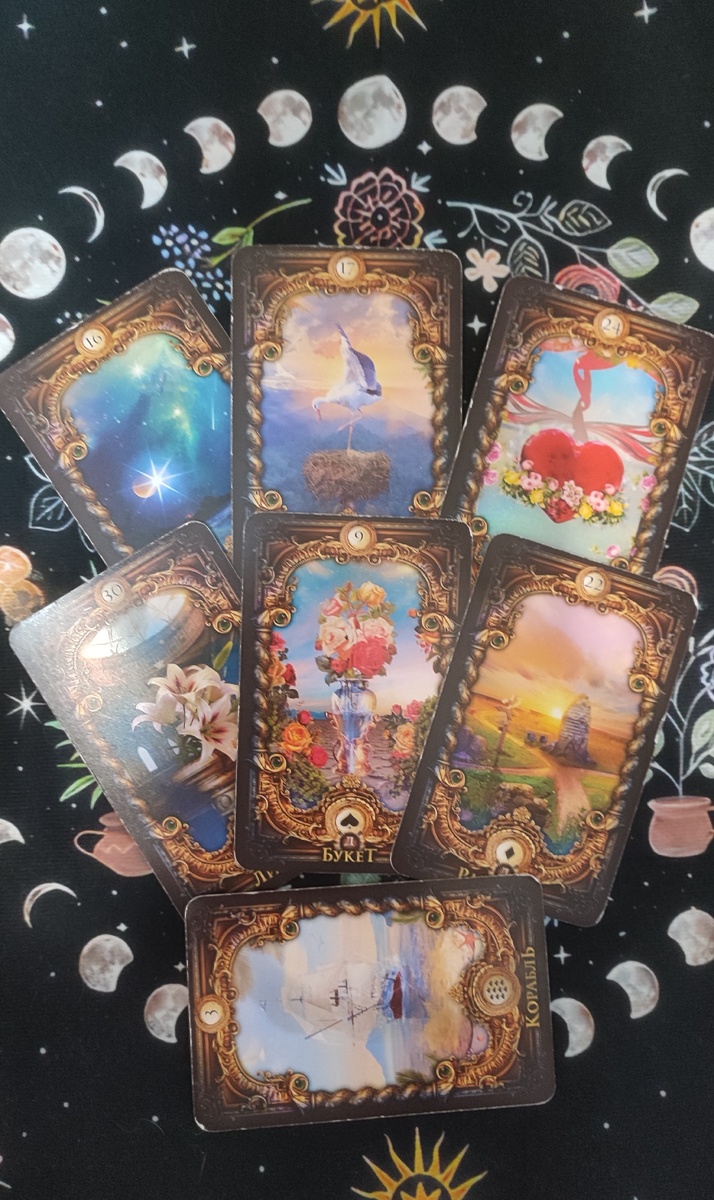 Волшебное зеркало Ленорман. На этом фото уже потрёпанная)