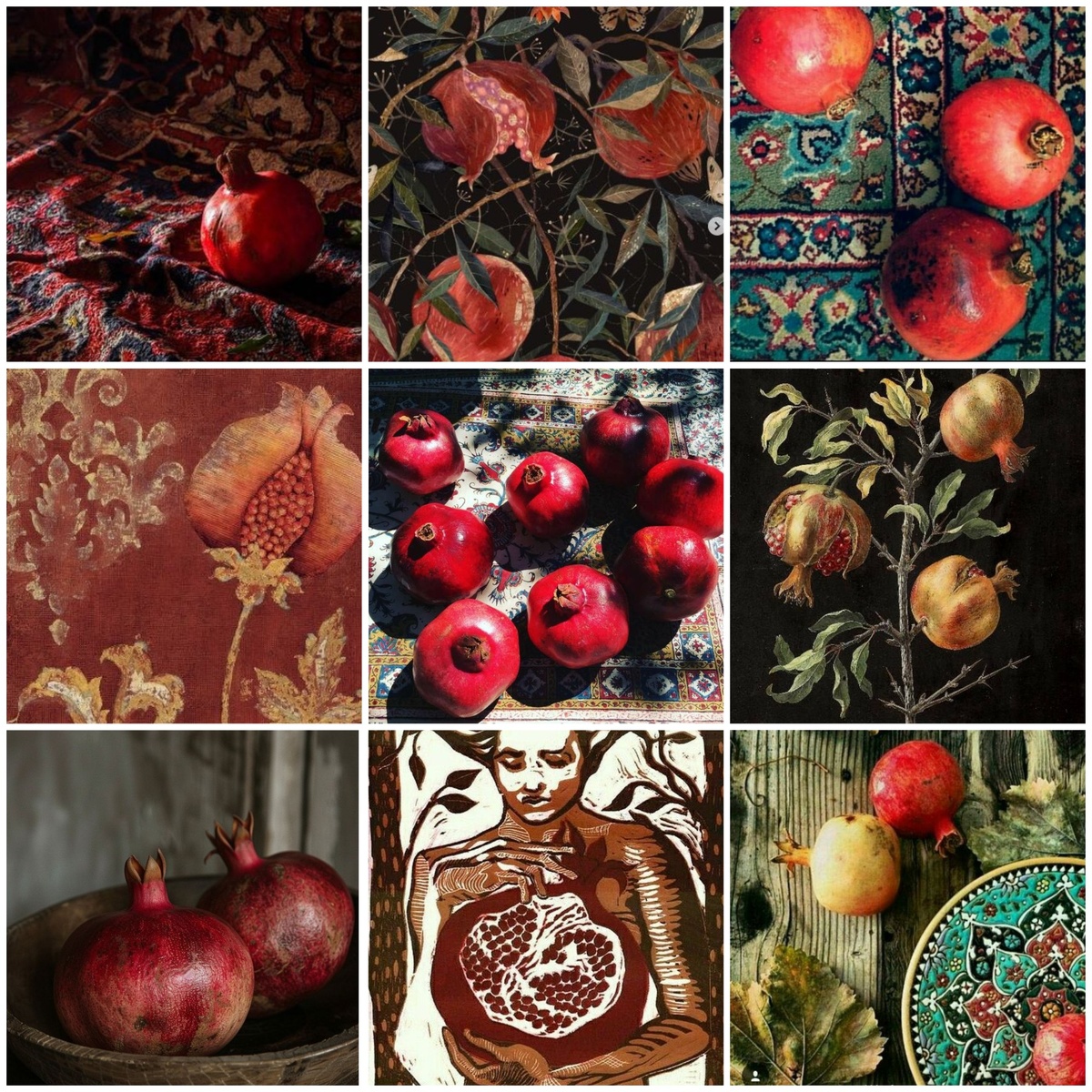 1. Гранаты настоящие и в искусстве. Иллюстрации из открытых источников. Коллажи авторские.