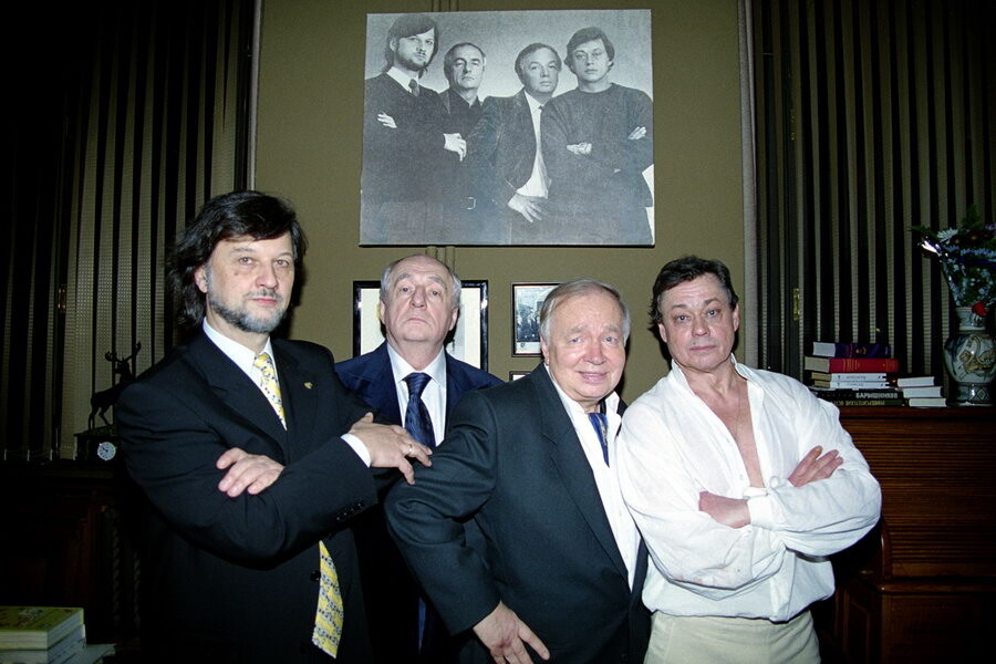 Алексей Рыбников, Марк Захаров, Андрей Вознесенский и Николай Караченцов.
