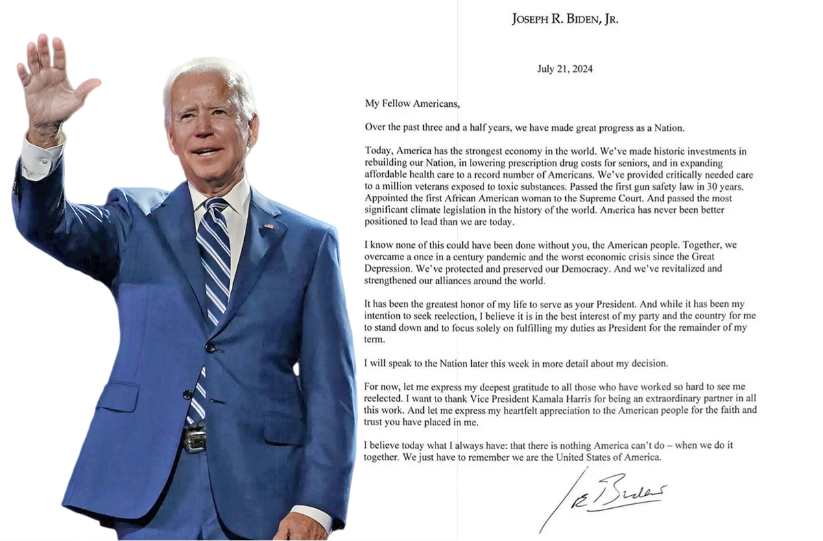 заявление Джо Байдена о выходе из предвыборной гонки