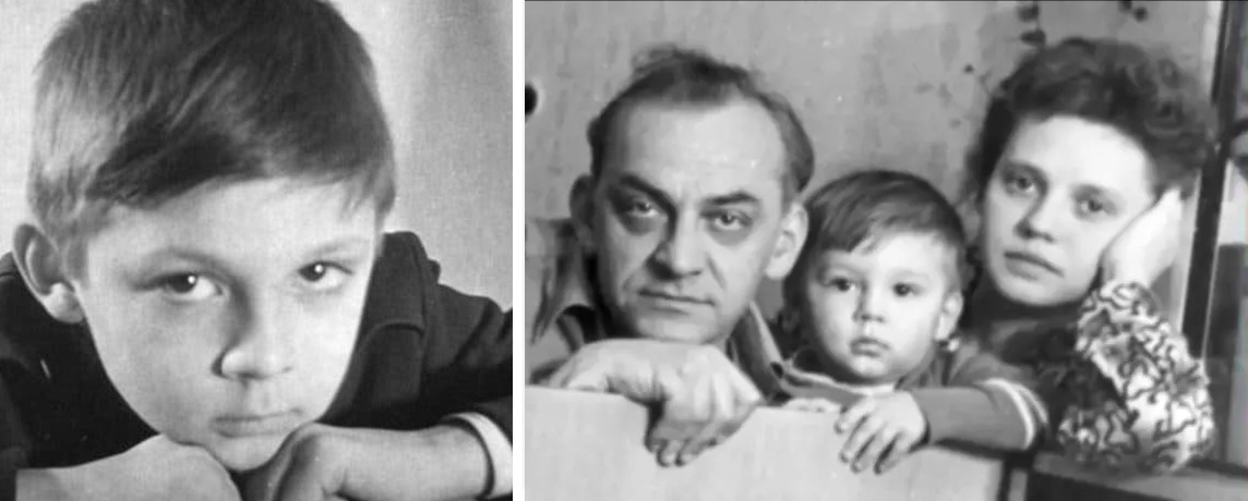 Сергей Чонишвили в детстве. Справа с отцом и мамой