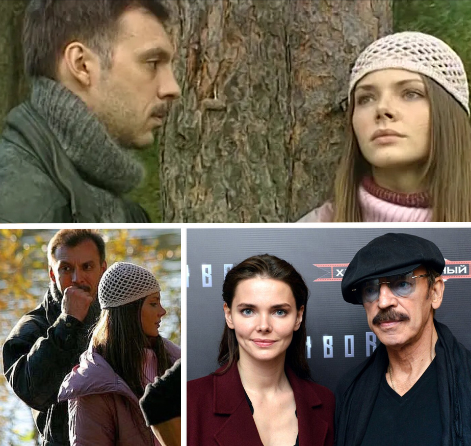 Сергей Чонишвили и Елизавета Боярская в фильме "Демон полдня", 2003 год. Внизу справа Елизавета Боярская с отцом Михаилом Боярским