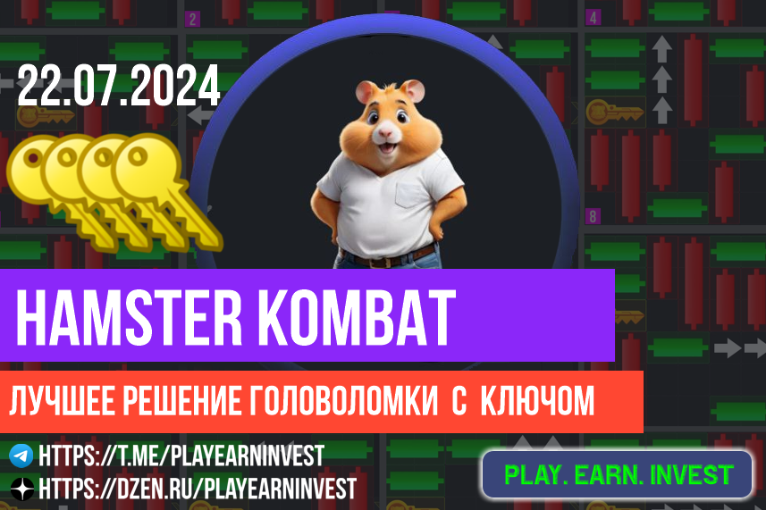 Hamster Kombat – лучшее пошаговое решение головоломки с ключом от 22.07.2024. 4-й ключ