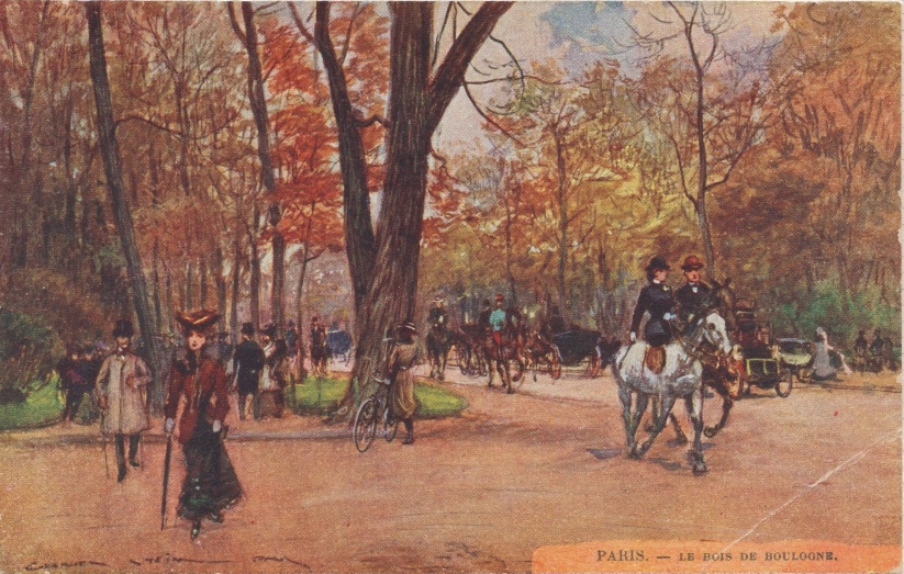 Открытка "Прогулка в Булонском лесу. George Stein".