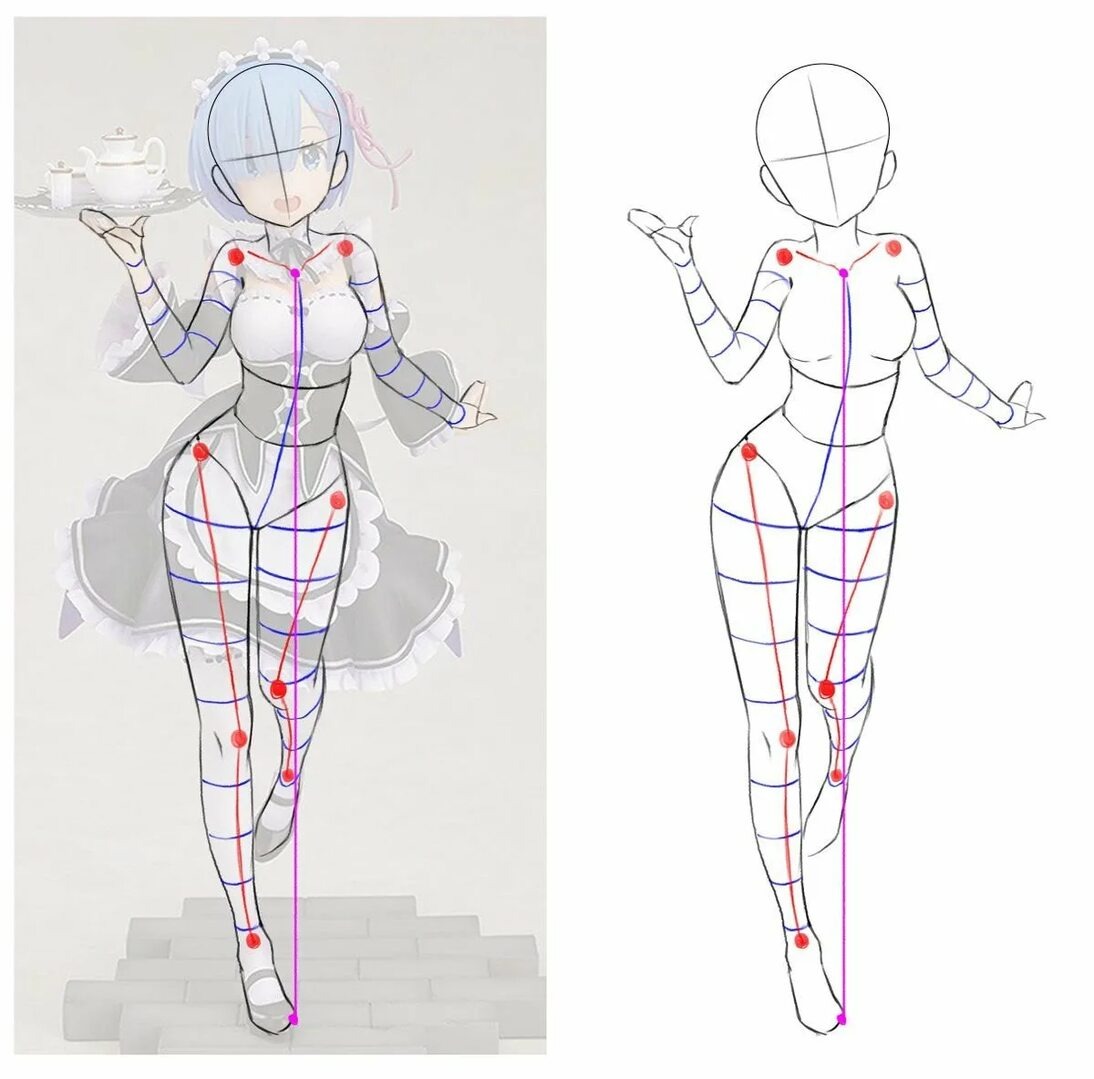 Основы анатомии в аниме является основным атрибутом