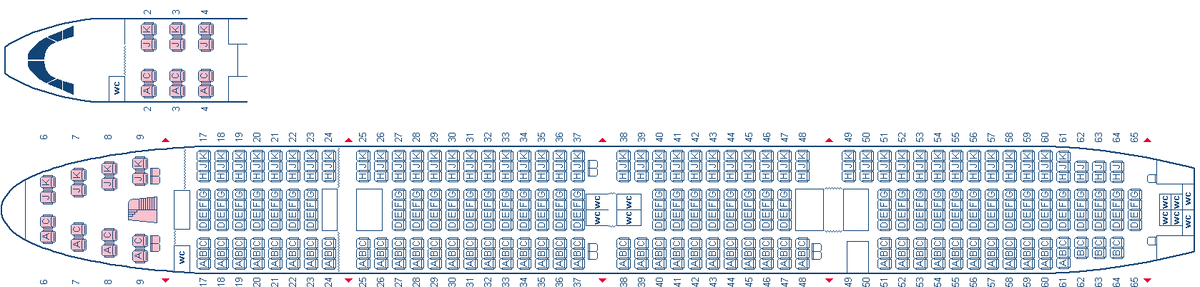 Схема салона Боинга 747-400. Иллюстрация с сайта https://expressaero.ru/