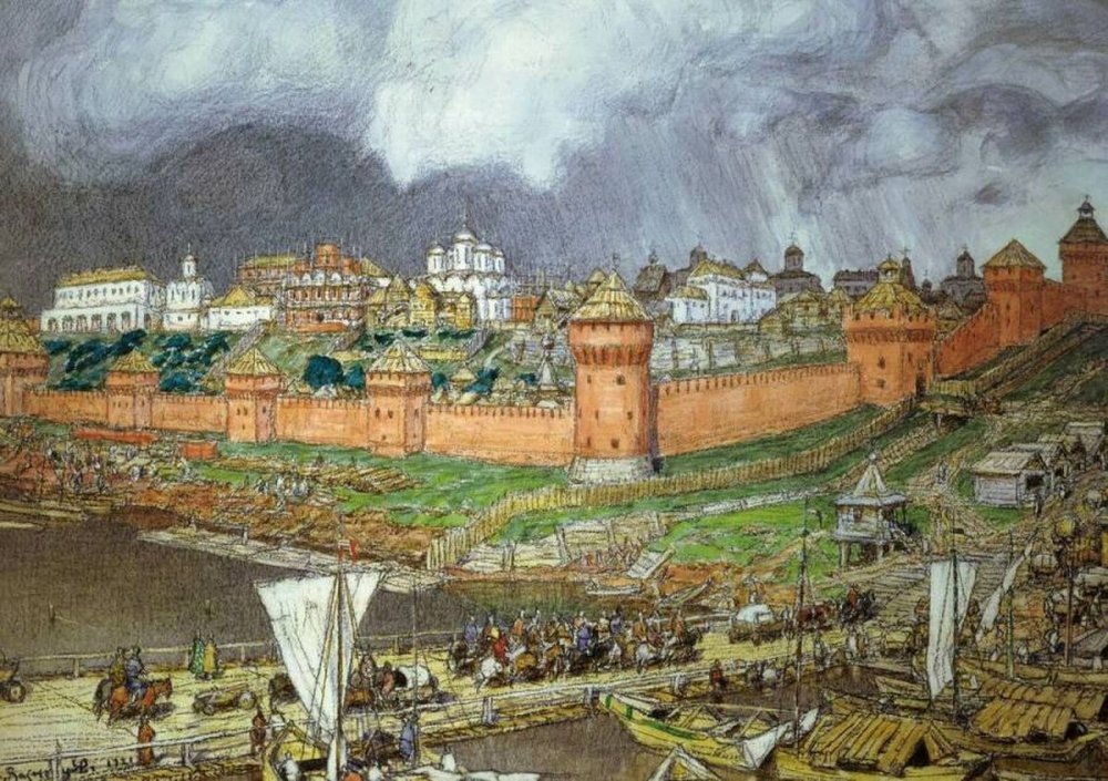    А. Васнецов. Московский Кремль при Иване III. 1921 г.