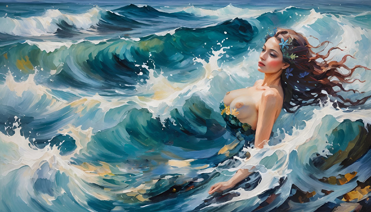 В пучине. Иллюстрация создана с помощью нейросетей StableDiffusion, Dreamshaper XL Lightning и DreamAI и программы Photoshop.