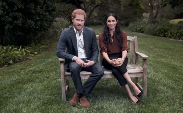 вот так, сидя на скамейке в 2020 году, Сассекские намекнули, что нужно голосовать против Дональда Трампа