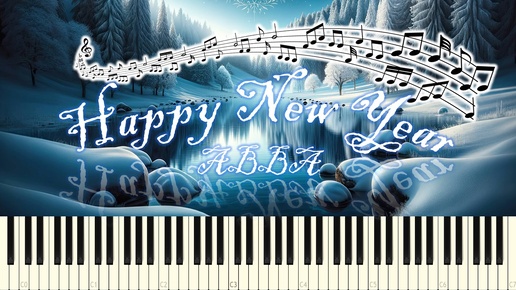 ABBA - Happy New Year (piano tutorial) [НОТЫ + MIDI]