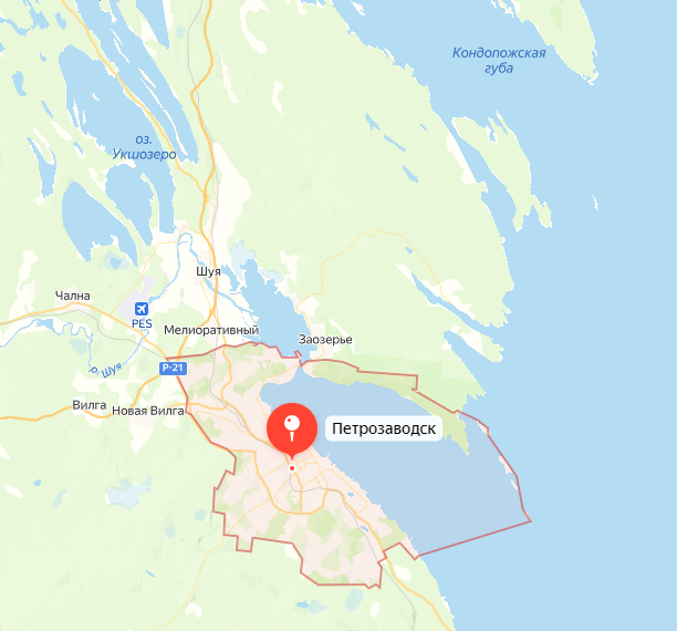 г. Петрозаводск на карте