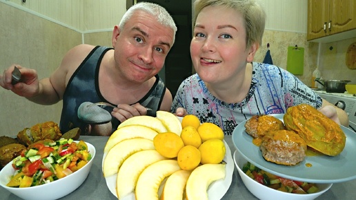 Мукбанг посадила Вована на диету вместе с собой, что б не было обидно) Семейный ужин в России