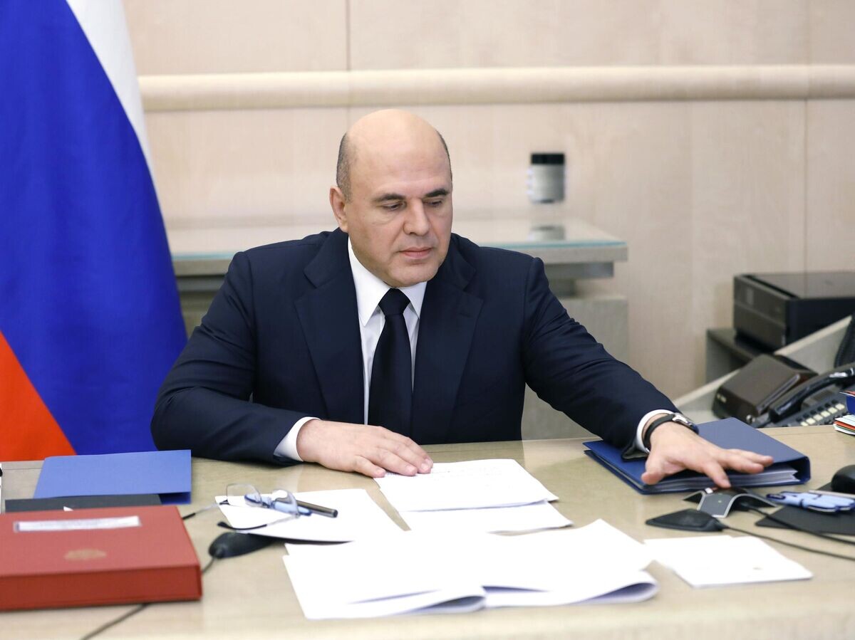    Председатель правительства РФ Михаил Мишустин проводит совещание с членами кабинета министров РФ в режиме видеоконференции© РИА Новости / Дмитрий Астахов
