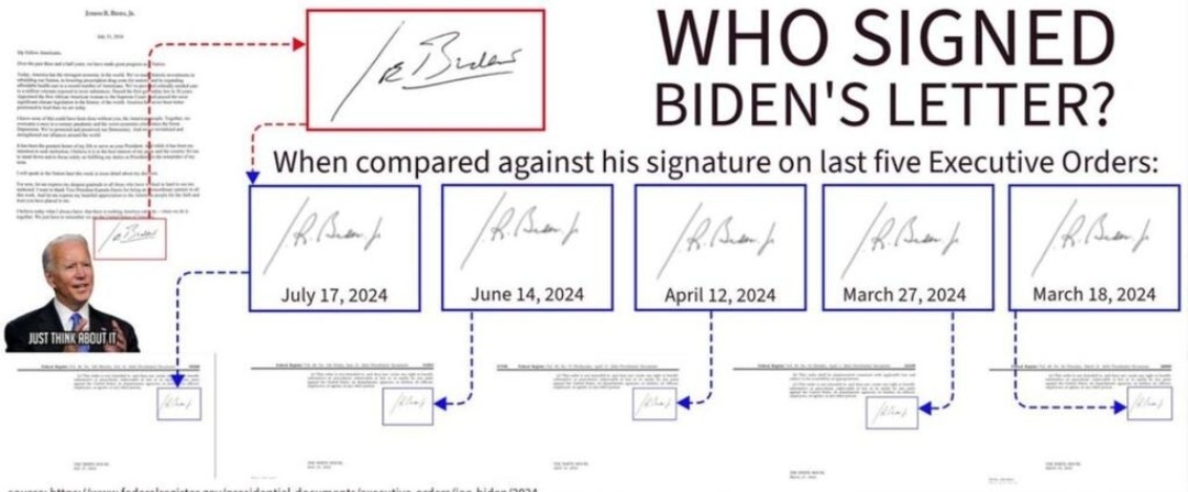 Сравнение подписей Джо Байдена от американцев 