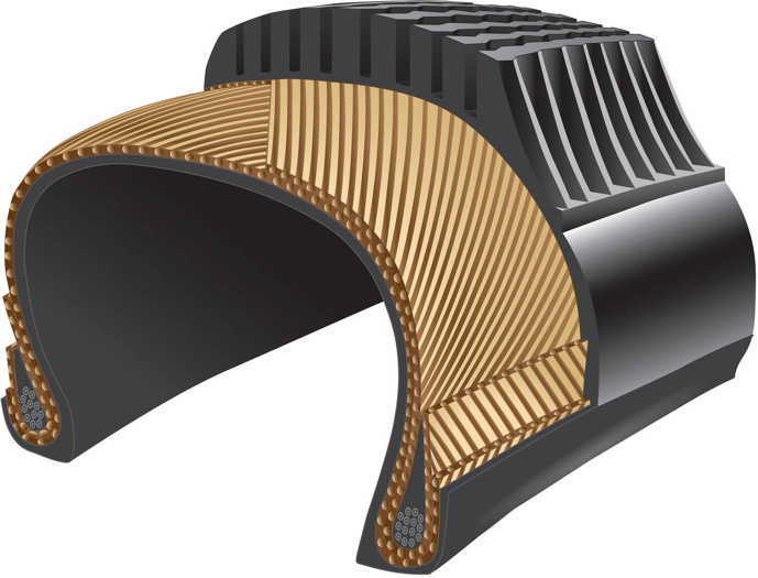 Пример конструкции диагональных шин