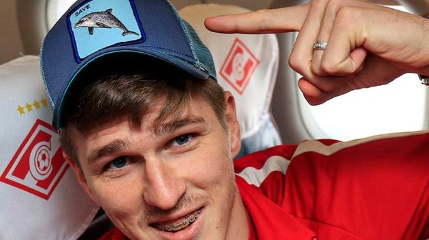 Форвард московского "Спартака" по прозвищу "Дельфин" Александр Соболев. Фото из интернета.