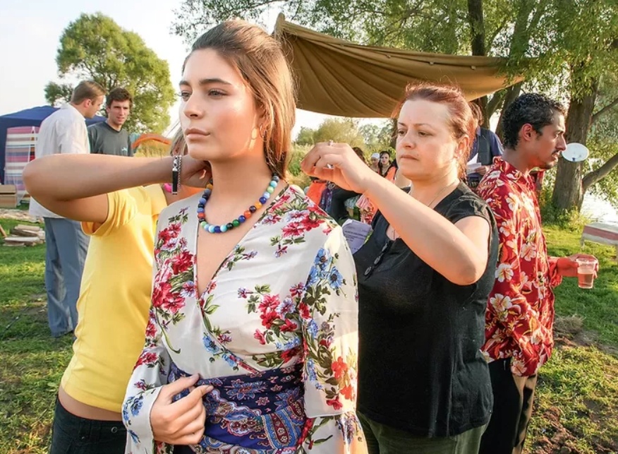 Елена Цыплакова на съемках своей картины