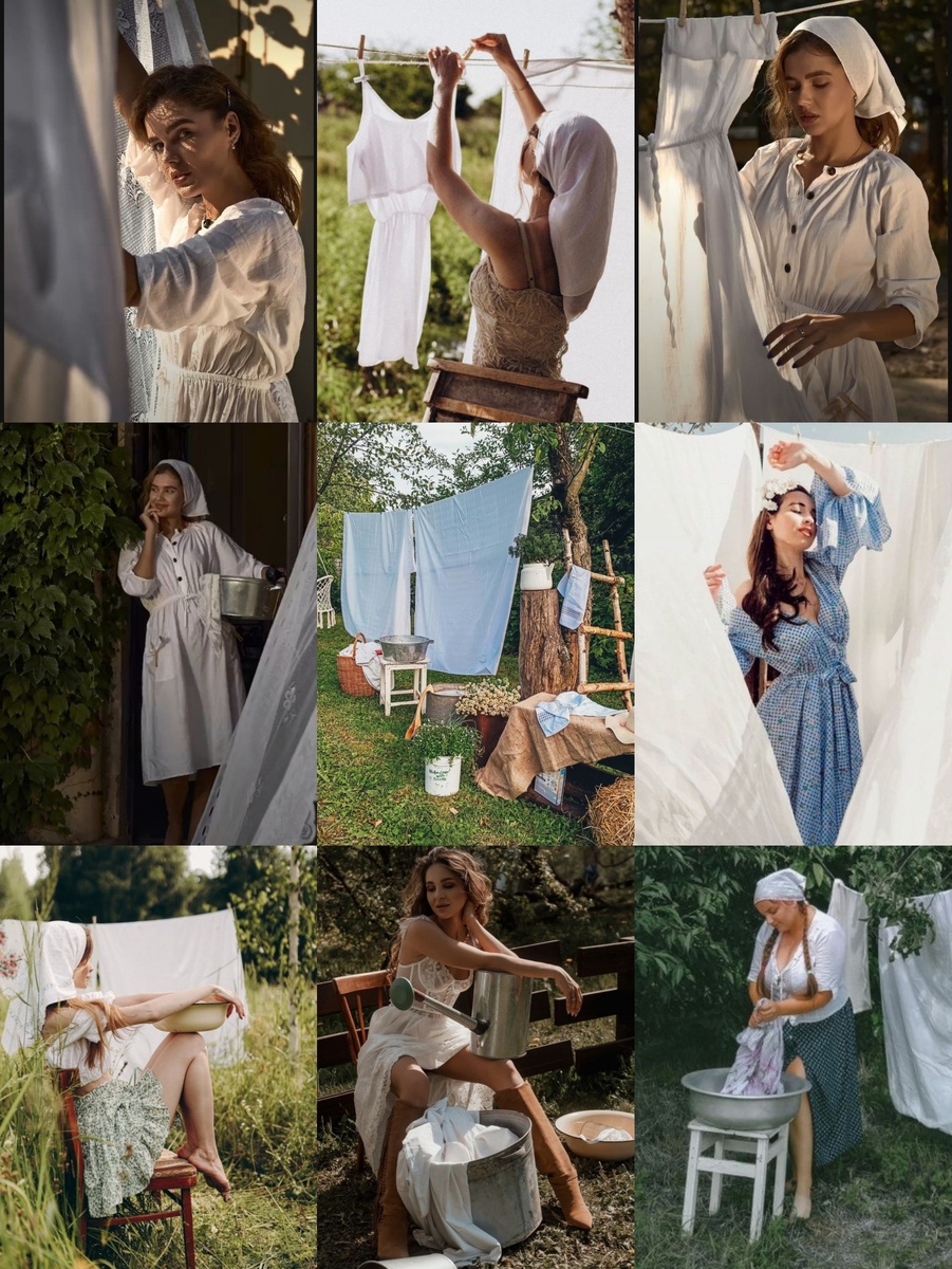 Фотографии с Pinterest в стиле "деревенская стирка" 