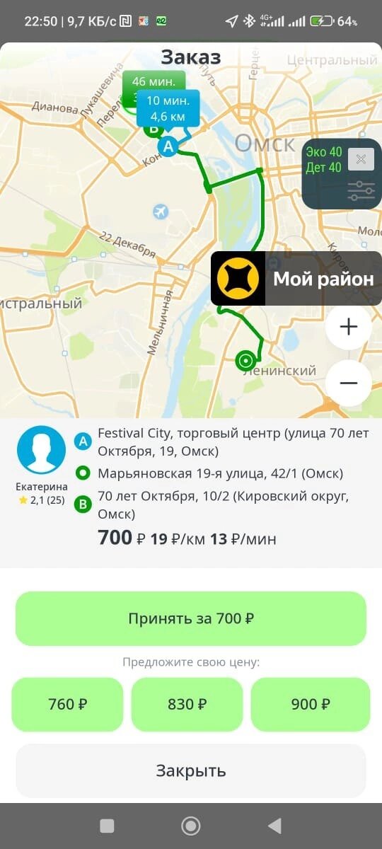 Рейтинг пассажира такси.