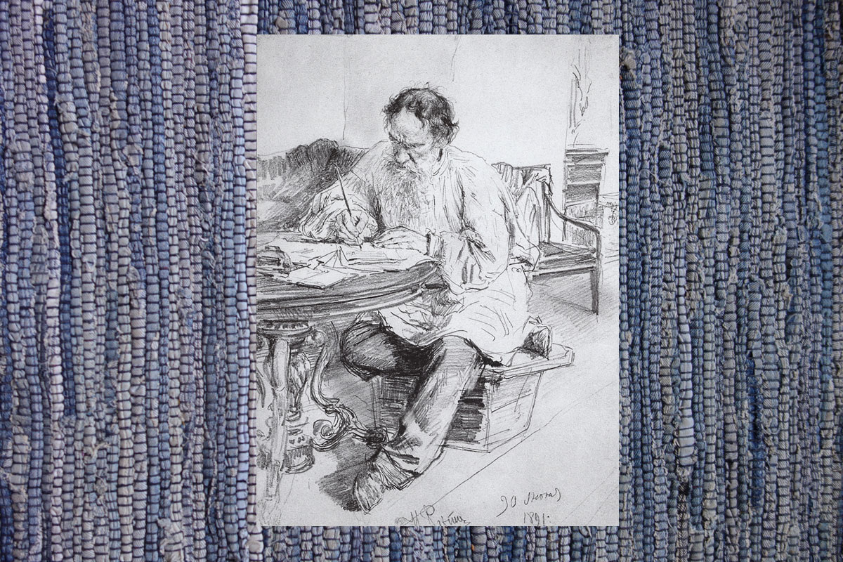 Репин. Толстой за работой