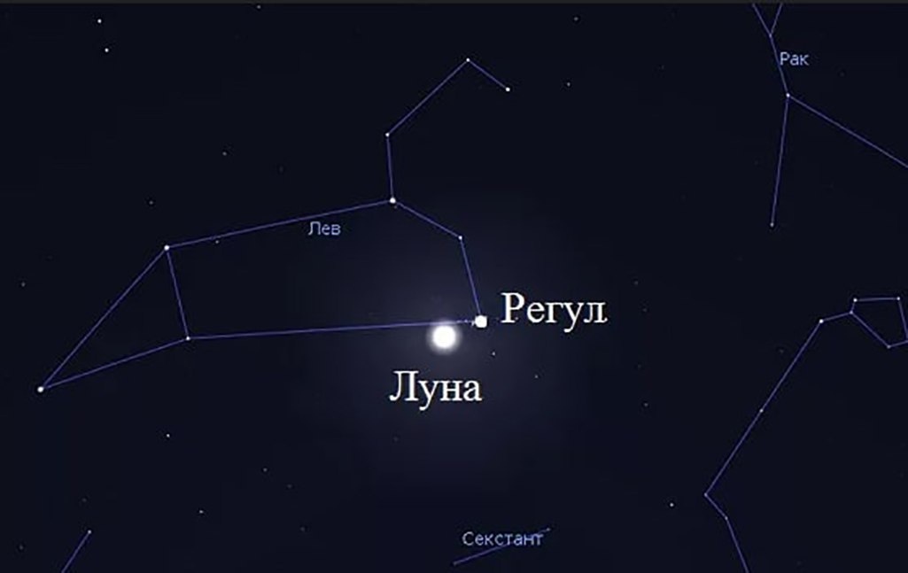 Регул (Альфа Леониса) – самая красивая сине-белая двойная звезда созвездия Льва. Ее хорошо видно в бинокль. https://clck.ru/3C6sm8
