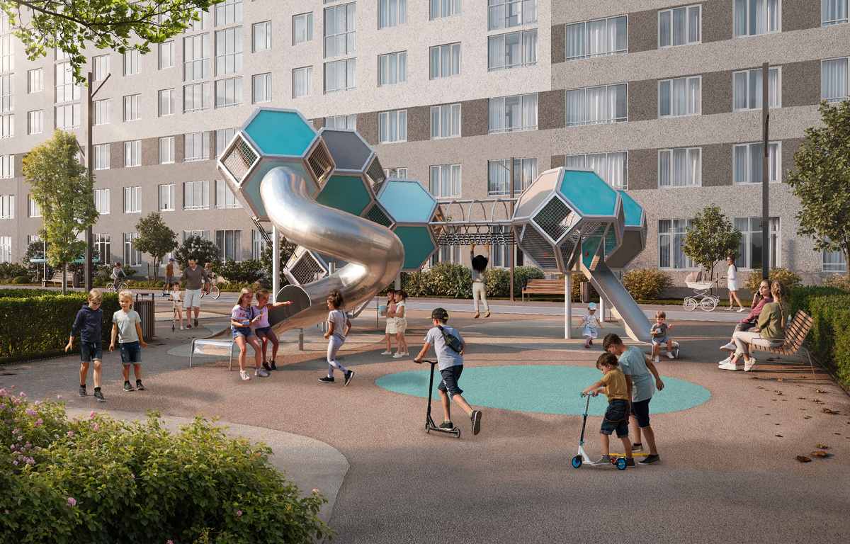 Двор в 3-й очереди ЖК «На Тенистой»