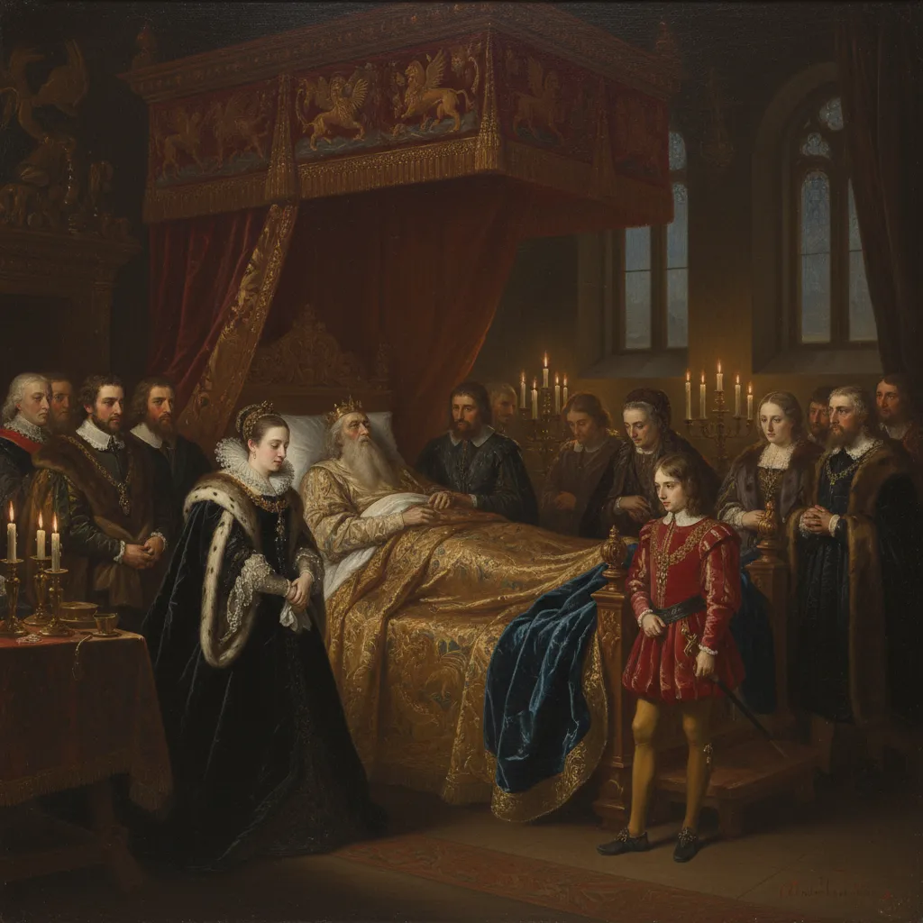 У постели короля.