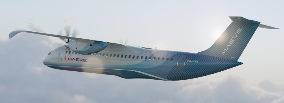 Maeve M80 сочетает в себе совершенно новую силовую установку от Pratt & Whitney Canada и направленные вниз зависающие крылья вместо направленных вверх винглетов.