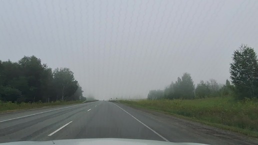 На новосибирских трассах. К-19р, Новосибирск - Ленинск-Кузнецкий. Утро, лето, туман. Июль 2024 года.