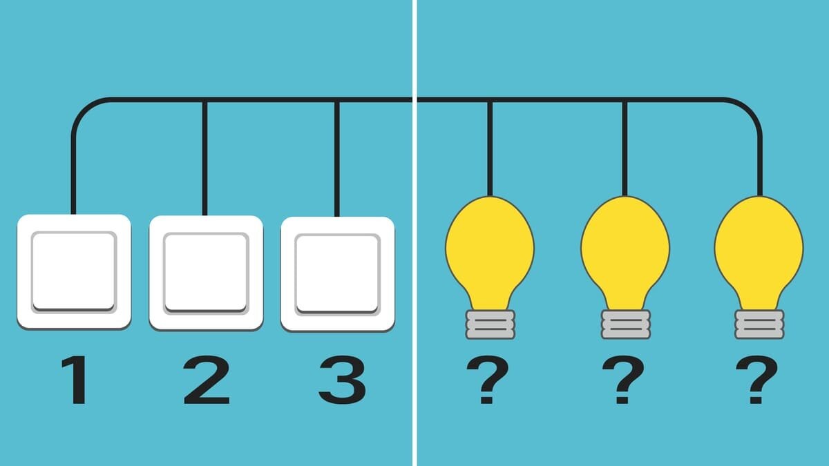 В одной комнате 3 лампочки. В одной комнате 3 лампочки. Головоломка про лампочки и выключатели. Три лампочки и три выключателя. В одной комнате 3 лампочки.